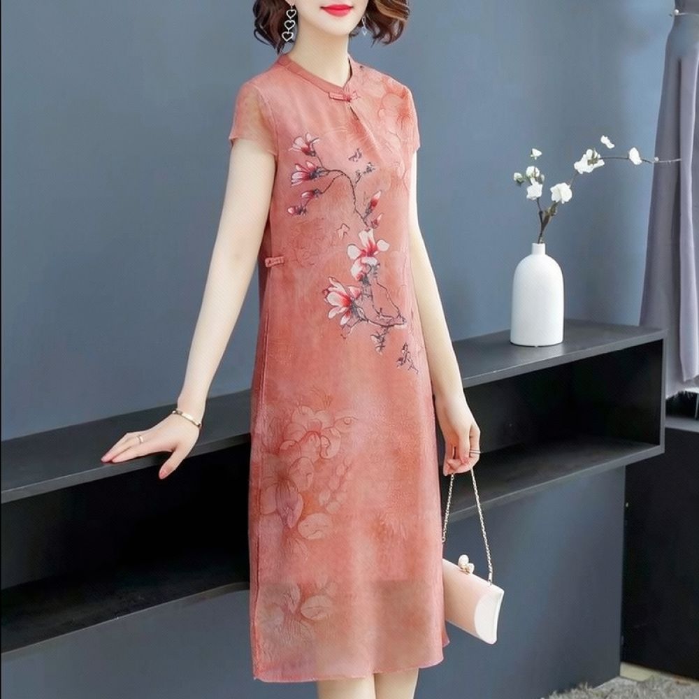 Midi Skirt Floral - Летнее шифоновое платье с цветочным узором,
