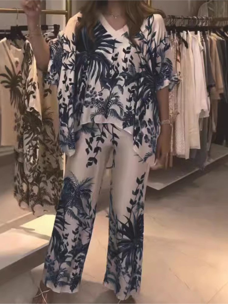 Женский офисный костюм из двух – обзор и цена Romper Floral Print